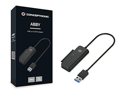 Conceptronic ABBY01B kabeladapter/verloopstukje USB A SATA Zwart Conceptronic ABBY01B kabeladapter/verloopstukje USB A SATA Zwart