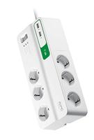 APC by Schneider Electric PM6U-GR Overspanningsveilige stekkerdoos 6-voudig Wit Randaarde stekker 1 stuk(s) - thumbnail