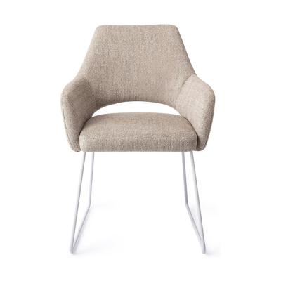 Jesper Home Eetkamerstoel 'Yanai' Slide White, kleur Biscuit Beach