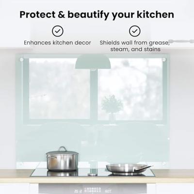 VidaXL Keuken achterwand wit 80 x 60 cm gehard glas VidaXL Keuken achterwand wit 80 x 60 cm gehard glas