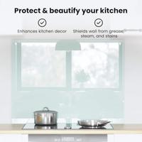 VidaXL Keuken achterwand wit 80 x 60 cm gehard glas - thumbnail