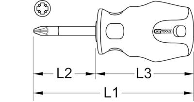 KS Tools 159.1046 1591046 Kruiskop schroevendraaier PZ 2 DIN ISO 8764