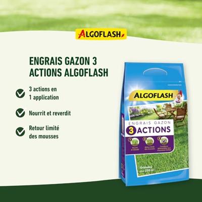 Gras - meststof - Algoflash Naturasol - 3 acties - 3 kg