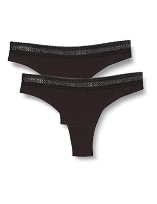 2-pack dames GO Ribbed brazil - kanten Katoenen brazilian slip