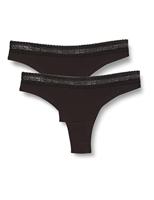 2-pack dames GO Ribbed brazil - kanten Katoenen brazilian slip - thumbnail