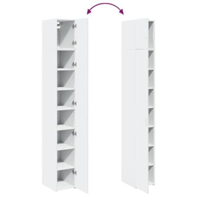 Opbergkast smal 30x42,5x225 cm bewerkt hout wit