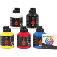 Creativ Company Acryl verf, semi-glanzend, primair kleuren, 5x500 ml/ 1 doos - thumbnail