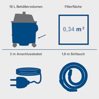16L NTS16 Vacuümreiniger - Scheppach - thumbnail