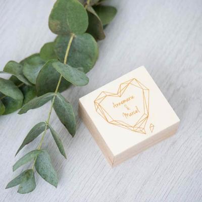 Ringdoosje hout vierkant geometric floral Ringdoosje hout vierkant geometric floral