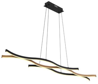 Globo HanglampGeronimo zwart met hout - 67206HW