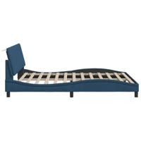 Bedframe zonder matras "Hanko" stof blauw 160x200 cm - thumbnail