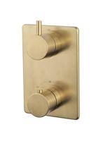 Wiesbaden Afbouwdeel Caral Thermostatisch 2-Weg Geborsteld Messing - thumbnail