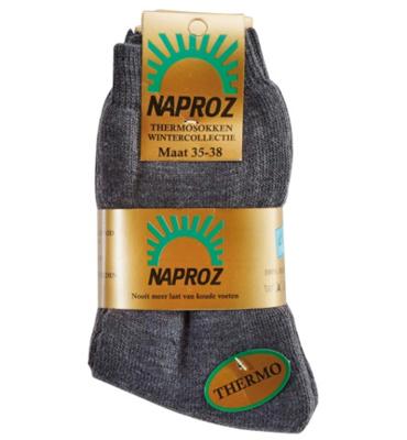 Naproz Thermo Sokken Grijs Maat 35-38 3 Paar