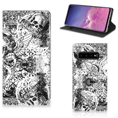 Mobiel BookCase Samsung Galaxy S10 Skulls Angel