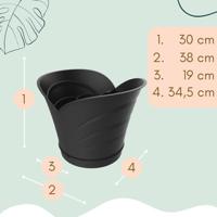 Bama Tulipano Bloempot 5L 34.5x19x30 cm 4 Stuks Antraciet - thumbnail