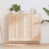 Kastdeuren met lamellen 4 st 99x29,5 cm massief grenenhout - thumbnail
