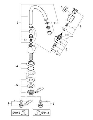 Grohe Costa-L fonteinkraan draaibare uitloop Chroom