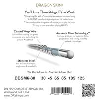 DR Strings Dragon Skin+ Coated Multi-Scale Tapered 30-125 St. Steel voor 6-snarige elektrische basgitaar - thumbnail