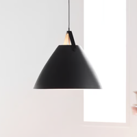 Hanglamp zwart modern &apos;Strap 68&apos; E27 fitting metaal en leer 68 cm DFTP - thumbnail