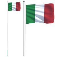 VidaXL Vlag met vlaggenmast italië 6,08 m aluminium - thumbnail