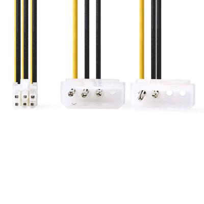 Nedis Interne Voedingskabel | 2x Molex Male | PCI-Express Female | 0.2 m | Geel / Zwart | 1 stuks - CCGP74210VA015 CCGP74210VA015