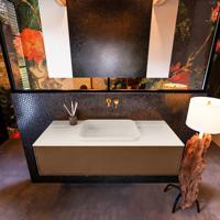 Badkamermeubelset Mondiaz Erin 120 cm met 1 Lade met RIDGE Wastafel Midden Linen Zonder Kraangaten Greeploos Mat Rust - thumbnail