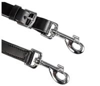 Trixie hondenriem politielijn active leer zwart - thumbnail