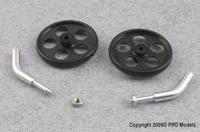 Wielassen gebogen voor 2mm carbon staven incl. wielen (2st) - thumbnail
