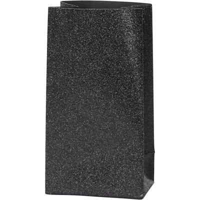 Vivi Gade Papieren zakken, h: 17 cm, afm 6x9 cm, 170 gr, zwart, 8 stuk/ 1 doos