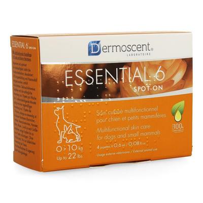 Dermoscent Essential 6 Spot-On hond van 0 tot 10 kg 4 pipetten Dermoscent Essential 6 Spot-On hond van 0 tot 10 kg 4 pipetten