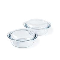 Set van 2 ovenschalen - PYREX - Glas - Rond - 2,3 L - thumbnail
