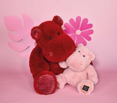 Knuffelnijlpaard - HISTOIRE D'OURS roze (poederkleur)