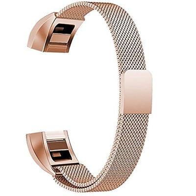 By Qubix - Compatible met Fitbit Alta HR - Milanese bandje - Maat: Large - Champagne goud - Compatible fitbit bandje