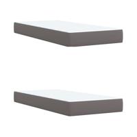 Boxspring met matras kunstleer grijs 200x200 cm - thumbnail