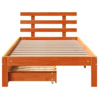 Bedframe met lades massief grenenhout wasbruin 100x200 cm - thumbnail