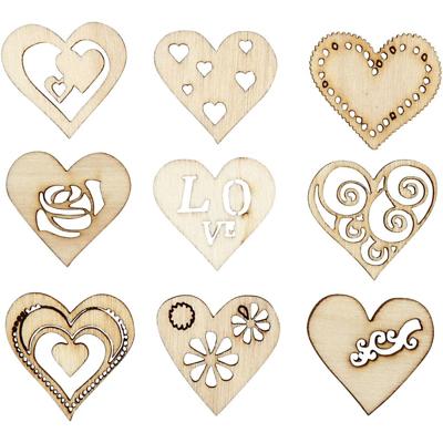 Creativ Company Hout decoratie, love, afm 28 mm, 45 stuk/ 1 doos