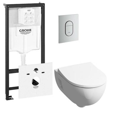 Geberit 300 basic toiletset inclusief Grohe inbouwreservoir en Grohe Arena bedieningsplaat mat chroom 0729205/0729241/sw398922/ Geberit 300 basic toiletset inclusief Grohe inbouwreservoir en Grohe Arena bedieningsplaat mat chroom 0729205/0729241/sw398922/