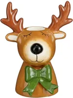 Mica Decorations kandelaar hert 9x7x11cm bruin - thumbnail