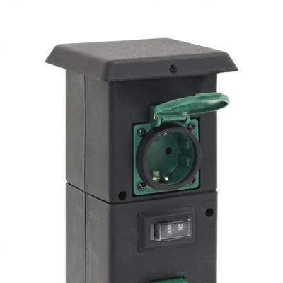 VidaXL Tuinstopcontact kolom 4-wegs 16x16x39,5 cm zwart en groen - thumbnail