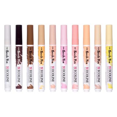 Bruynzeel Ecoline brush pen set portret, 10 kleuren