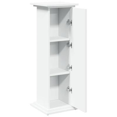 Sokkel met opbergruimte 31x30x90 cm bewerkt hout wit - thumbnail