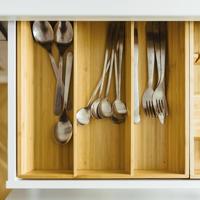 HI bestekbak uitschuifbaar bamboe - thumbnail