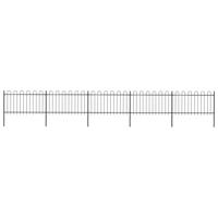 Tuinhek met ronde bovenkant 8,5x1 m staal zwart - thumbnail