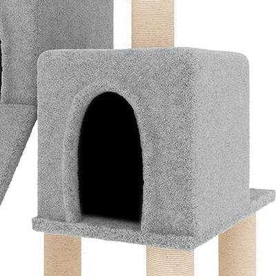 VidaXL Kattenmeubel met sisal krabpalen 82 cm lichtgrijs - thumbnail