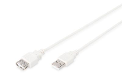 Digitus AK-300202-018-E USB-kabel USB 2.0 USB-A stekker, USB-A bus 1.80 m Beige
