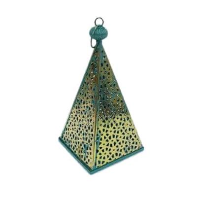 Metalen Theelichthouder Piramide (Turquoise) Metalen Theelichthouder Piramide (Turquoise)