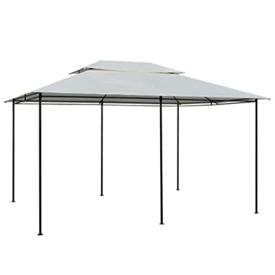 VidaXL Tuinpaviljoen met gordijnen 4x3 m wit