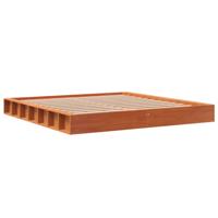 Bedframe zonder matras massief grenenhout wasbruin 200x200 cm - thumbnail