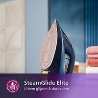 Philips DST8020/20 strijkijzer Stoomstrijkijzer SteamGlide Elite-zoolplaat 3000 W Blauw - thumbnail