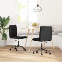 Eetkamerstoelen 2 st kunstleer zwart - thumbnail